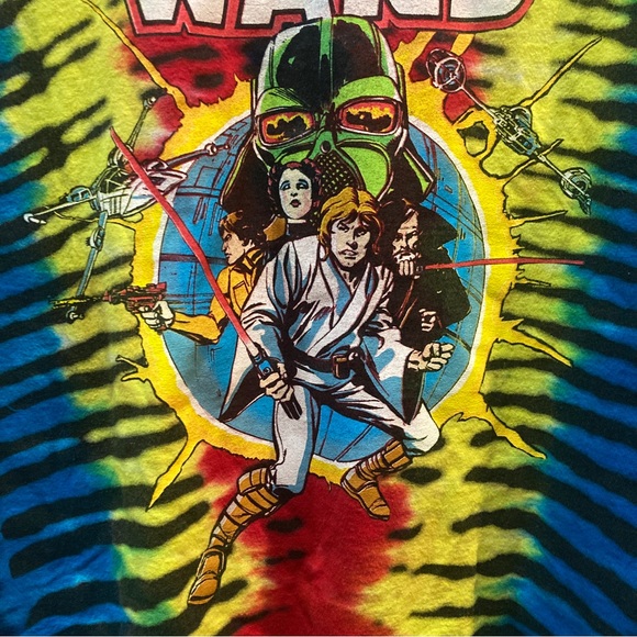 Vintage Classic Star Wars Comic Book Cover #1 Tie Dye T-Shirt Luke Darth Vader - Picture 3 of 13